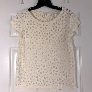 NWT tee with sheer floral detail - size small